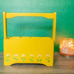 Vintage Yellow Wooden Supply Box